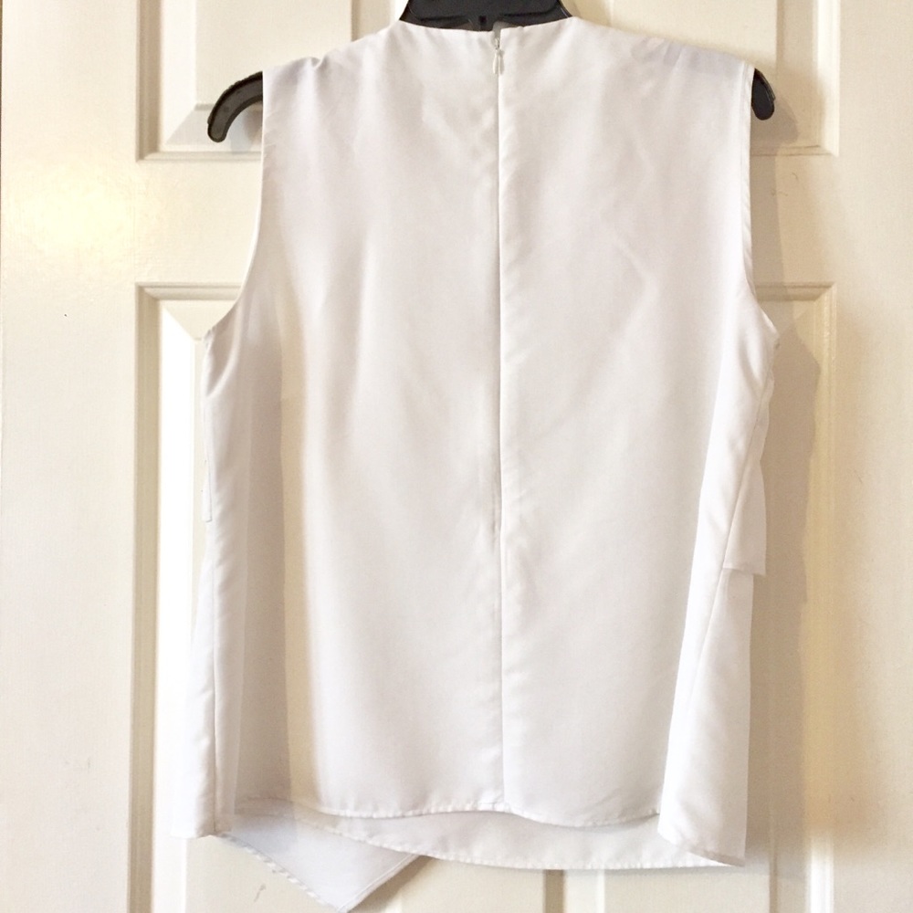 Club Monaco White Drape Front Blouse - Picture 6 of 7